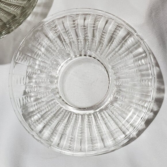 4 Early American Ribbed Glass Dessert Plates 6" Vintage EAPG Slash Ribs Clear Gl - Picture 5 of 10